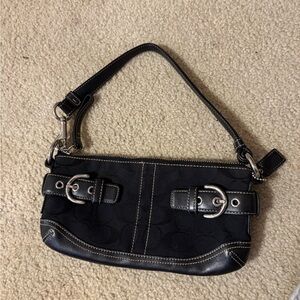 Coach Black Shoulder Bag with Silver Accents